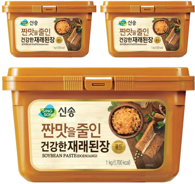 SING SONG 低鹽韓式傳統大醬, 1kg, 3盒