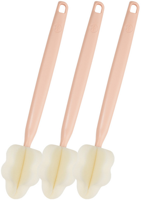 베이비앤아이 크림 롱 젖병솔 3종 세트, 코랄핑크, 1세트