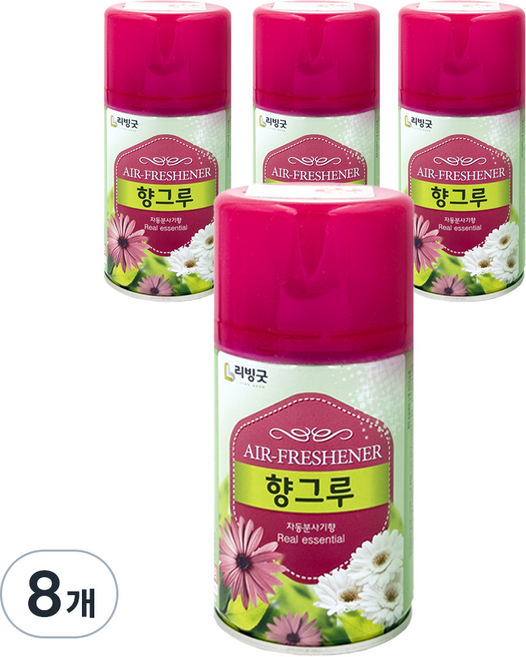 리빙굿 향그루 실내용 방향제 자동분사기 본품, 280ml, 8개, 포푸리향