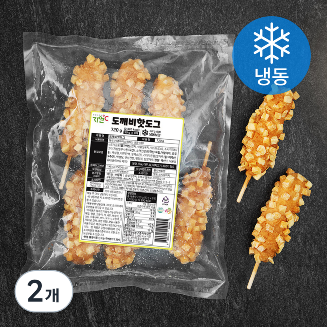 자연도씨 도깨비 핫도그 (냉동), 90g, 8개입, 2개