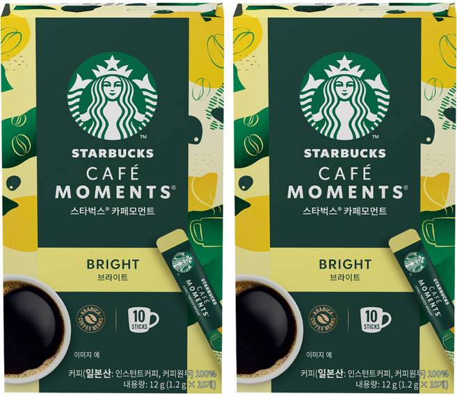 스타벅스 카페모먼트 브라이트 커피, 1.2g, 10개입, 2개