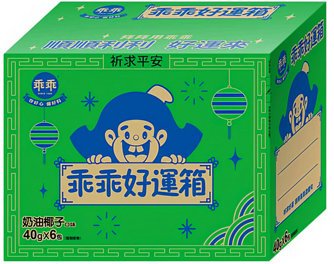 乖乖 好運箱 奶油椰子口味 6包入, 奶油椰子6包, 1盒