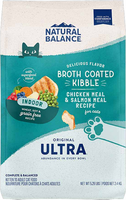 내추럴발란스 고양이 어덜트 오리지날 울트라 인도어 레시피 사료, 닭+연어, 2.4kg, 1개