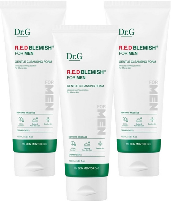 닥터지 레드 블레미쉬 포 맨 젠틀 클렌징 폼, 150ml, 3개