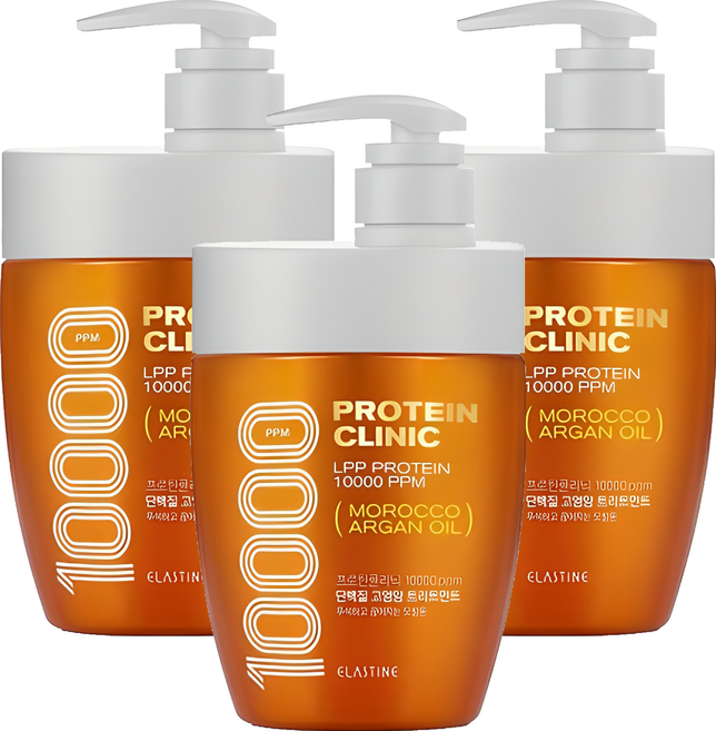 엘라스틴 프로틴클리닉 10000 단백질 고영양 헤어트리트먼트, 700ml, 3개