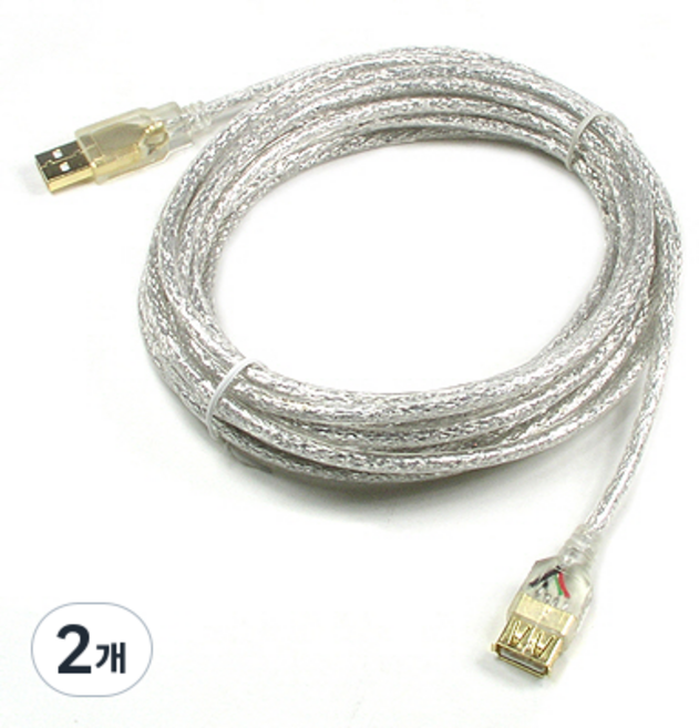 Coms 高級型 USB M FA 延長線 透明 GOLD C3215, 5m, 2個