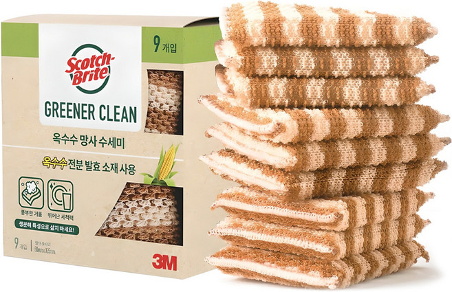 스카치브라이트 옥수수 망사수세미, 9개입, 1개