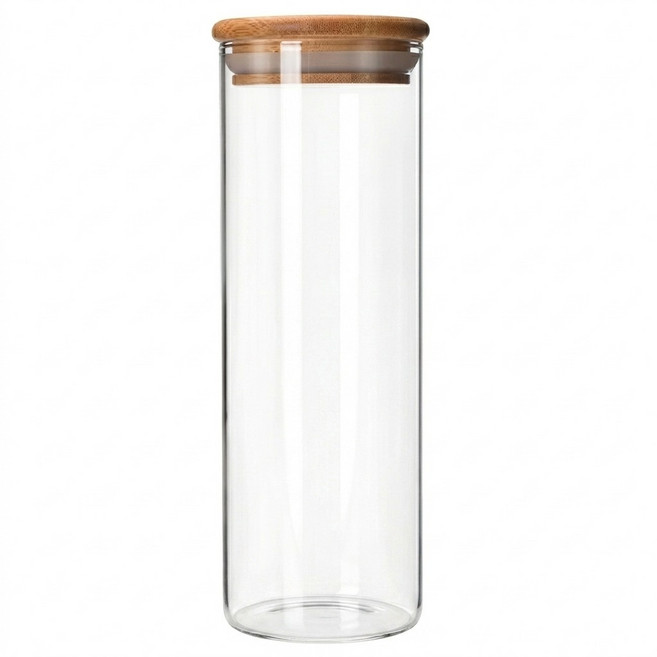 JAR嚴選 竹木蓋高硼矽玻璃密封儲物保鮮罐, 500ml, 1個