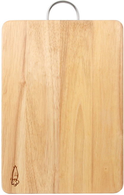 쿡차미 스텐 손잡이 원목 도마, 혼합색상, 1개