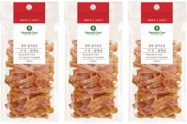 네츄럴코어 강아지 천연 건조간식, 닭연골, 40g, 3개