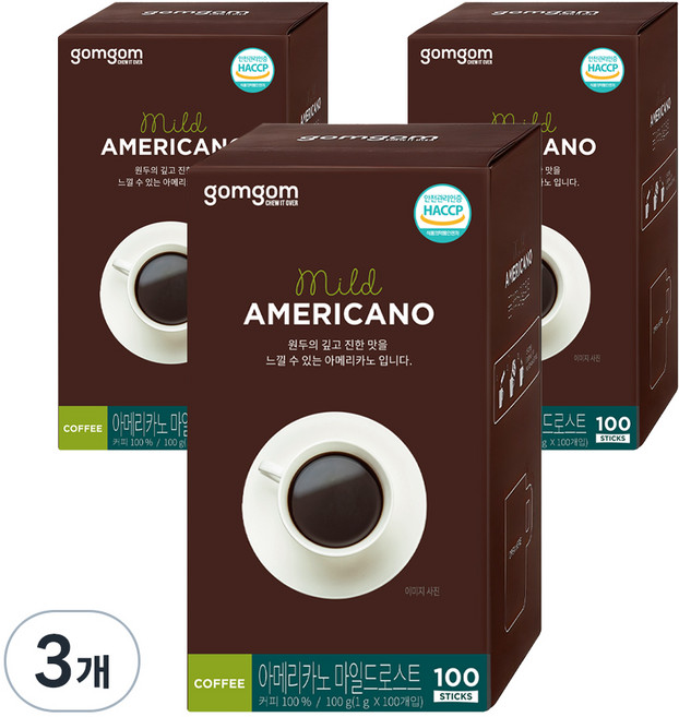 곰곰 아메리카노 마일드로스트, 1g, 100개입, 3개