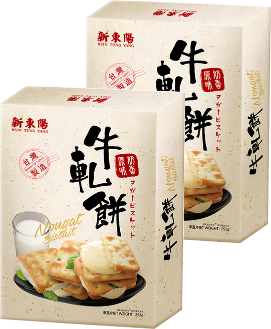新東陽 牛軋餅 原味奶香 18包入, 252g, 2盒
