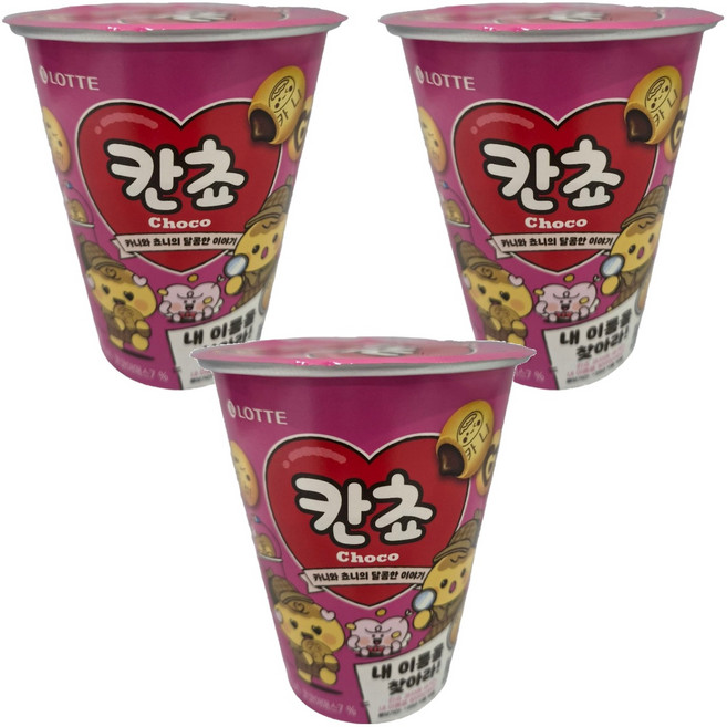 롯데웰푸드 칸쵸 초코 컵, 88g, 3개