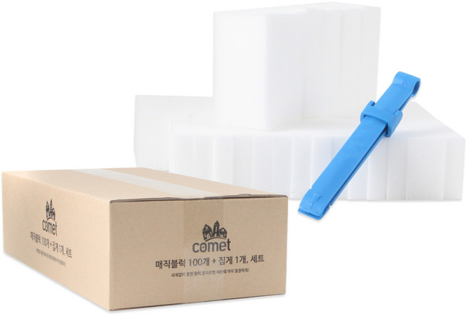코멧 매직블럭 중형 100개 + 집게핀 1개, 1세트