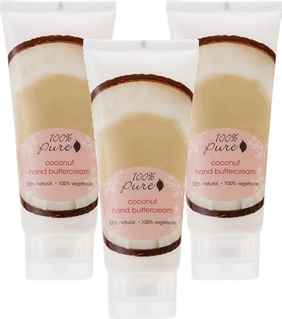 100퍼센트퓨어 버진 코코넛 핸드버터크림, 59ml, 3개