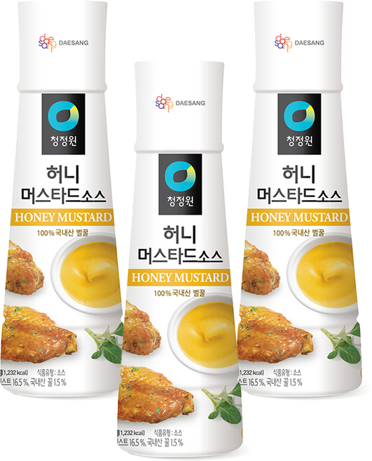 청정원 허니머스타드 소스, 320g, 3개