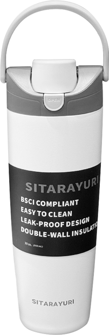 Sitarayuri 304不鏽鋼雙飲保溫杯 ZF-075, 灰色, 1個, 900ml