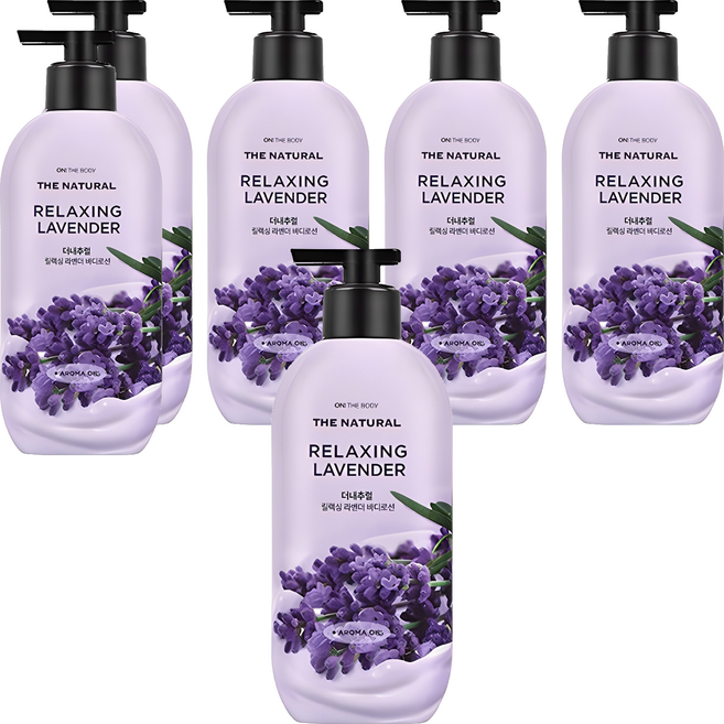 온더바디 더내추럴 바디로션 릴렉싱 라벤더향, 400ml, 6개