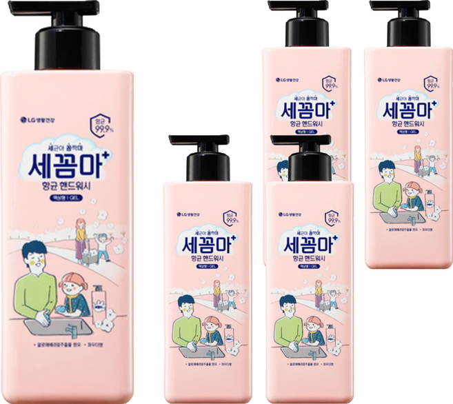 세균아꼼짝마 핸드워시 파우더향, 480ml, 5개