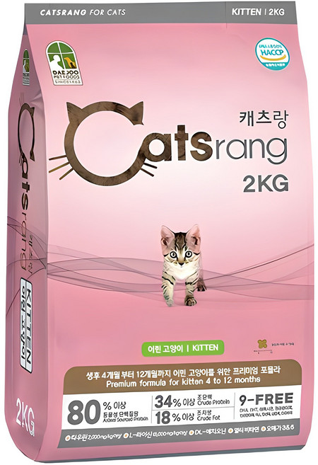 캐츠랑 고양이 기능성 사료, 닭, 2kg, 1개
