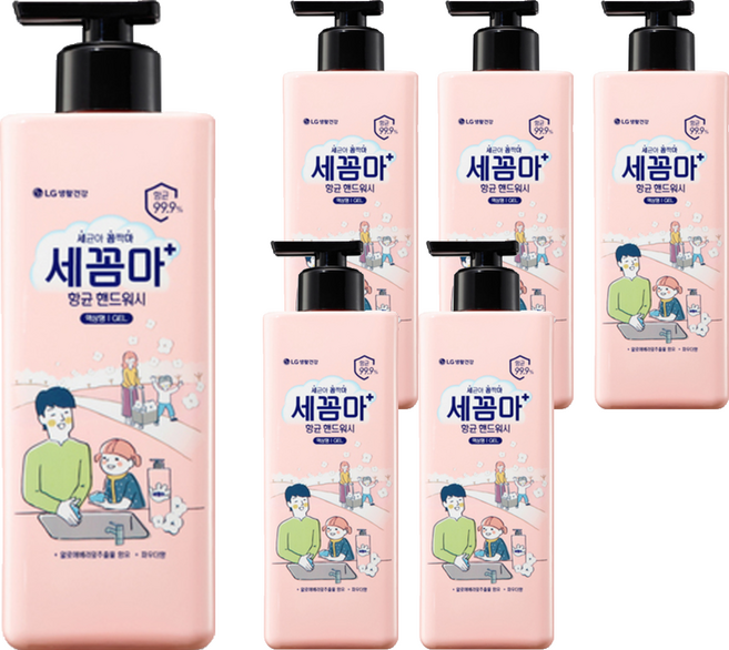 세균아꼼짝마 온더바디 핸드워시 파우더향, 480ml, 6개