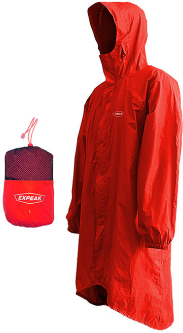 엑스피크 레인코트 + 전용 파우치 방수, 레드, 1개