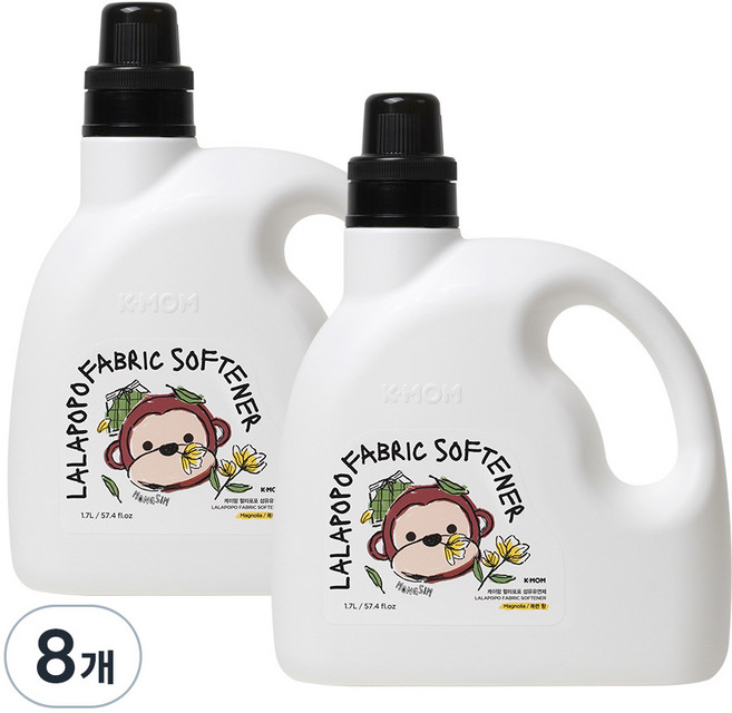 케이맘 랄라포포 유아용 섬유유연제 목련향, 8개, 1.7L