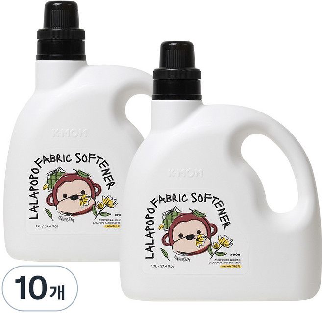케이맘 랄라포포 유아용 섬유유연제 목련향, 10개, 1.7L