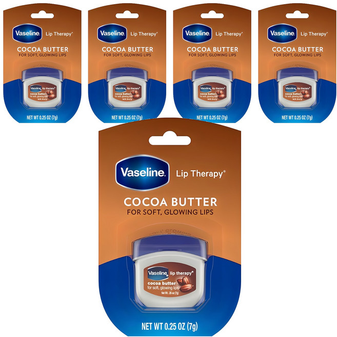 바세린 립 테라피 립밤, 코코아 버터 향, 7g, 5개