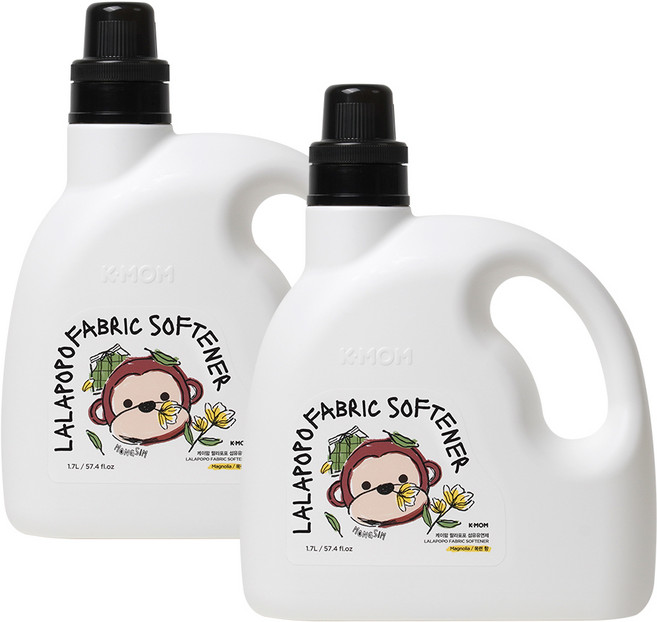 케이맘 랄라포포 유아용 섬유유연제 목련향, 2개, 1.7L