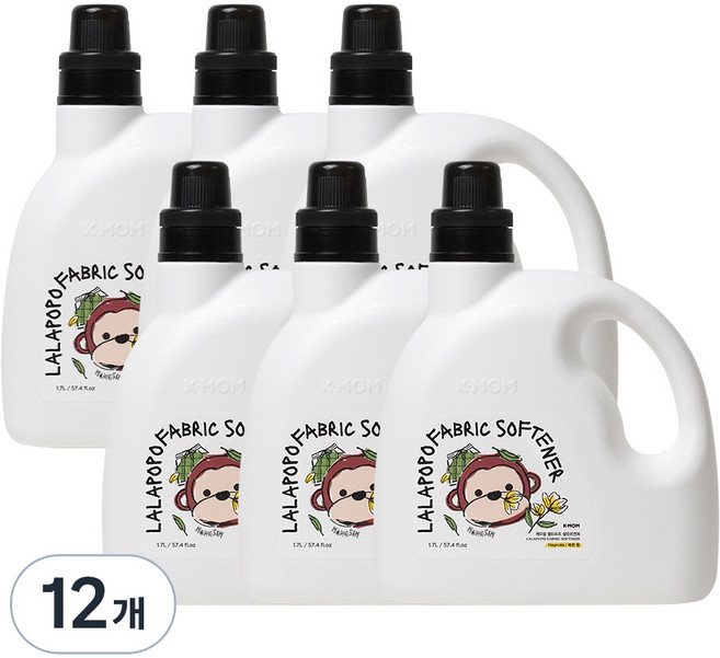 케이맘 랄라포포 유아용 섬유유연제 목련향, 12개, 1.7L