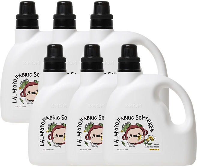 케이맘 랄라포포 유아용 섬유유연제 목련향, 6개, 1.7L