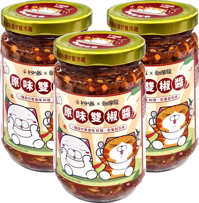 扒扒飯 雙椒醬, 260g, 3罐