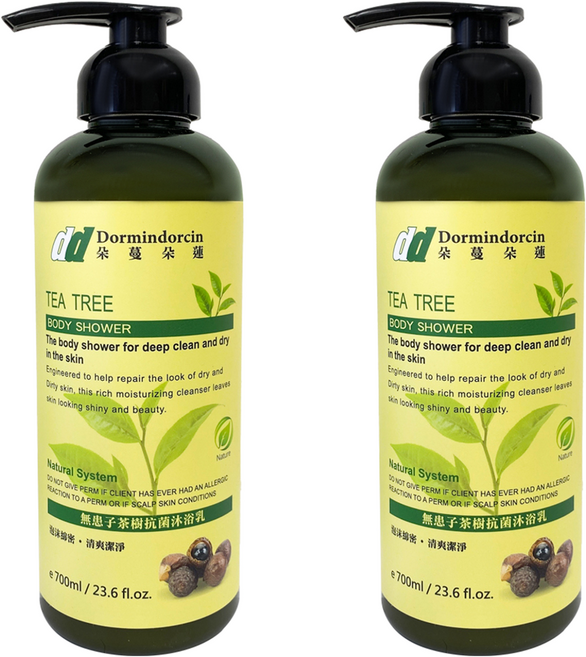 Dormindorcin 朵蔓朵蓮 無患子茶樹抗菌沐浴乳, 700ml, 2瓶