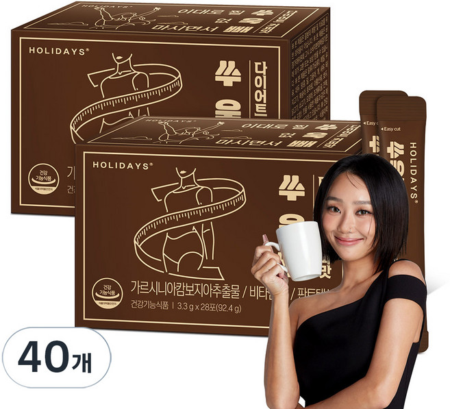 홀리데이즈 쑤욱빼 다이어트 커피맛 28포, 92.4g, 40개