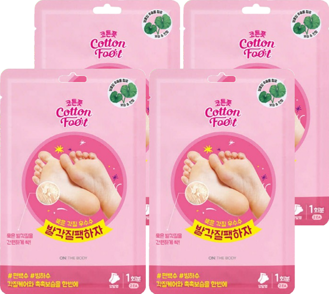 온더바디 코튼풋 발각질팩하자 풋 필링마스크, 1개입, 4개, 40ml
