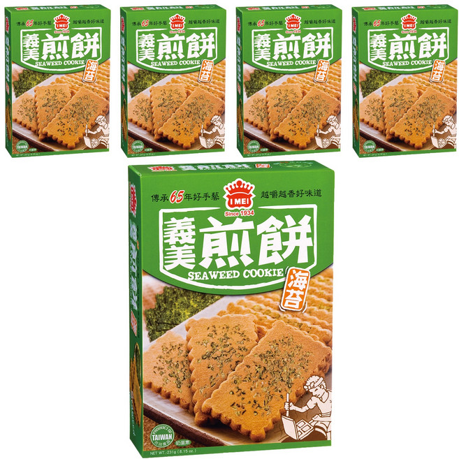 義美 煎餅 海苔口味, 231g, 5盒