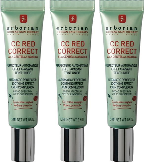 에르보리앙 레드 코렉트 CC크림 SPF25, 15ml, 3개