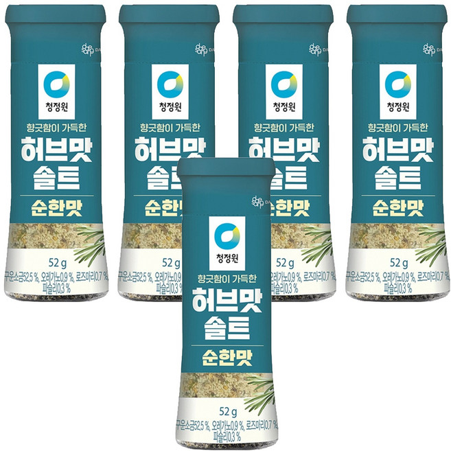 청정원 허브맛솔트 순한맛, 52g, 5개