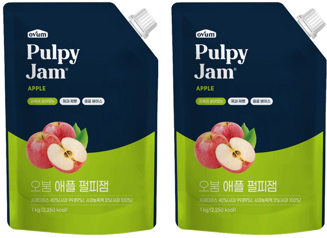 오붐 애플 펄피잼, 1kg, 2개