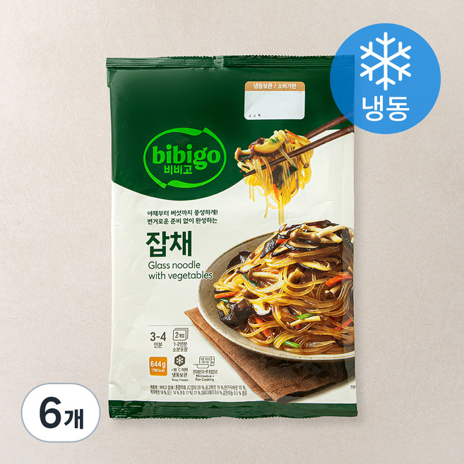 비비고 잡채 3~4인분 (냉동), 644g, 6개