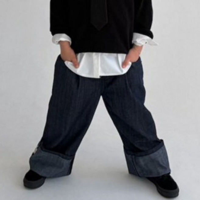 Saint Doll 捲邊靛藍長褲