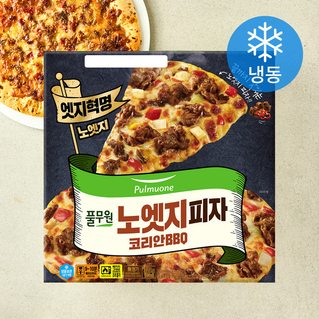 풀무원 노엣지피자 코리안BBQ (냉동), 322g, 1개입, 1박스