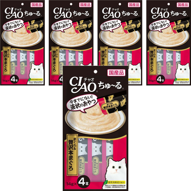 INABA CIAO 啾嚕 肉泥, 奢華鮪魚, 56g, 5袋