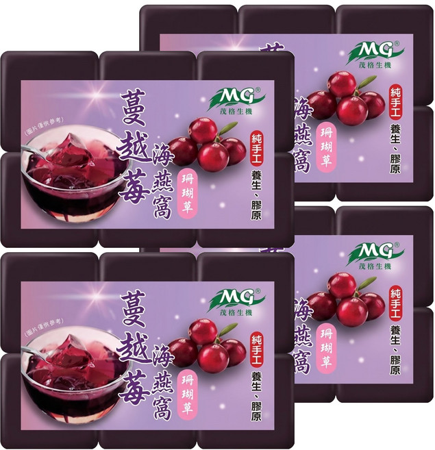 茂格生機 手工海燕窩 黑糖蔓越莓, 270g, 4包