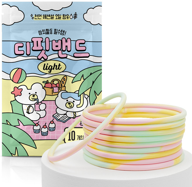 디핏밴드 유아용 라이트 썸머밴드 S, 파스텔, 10개