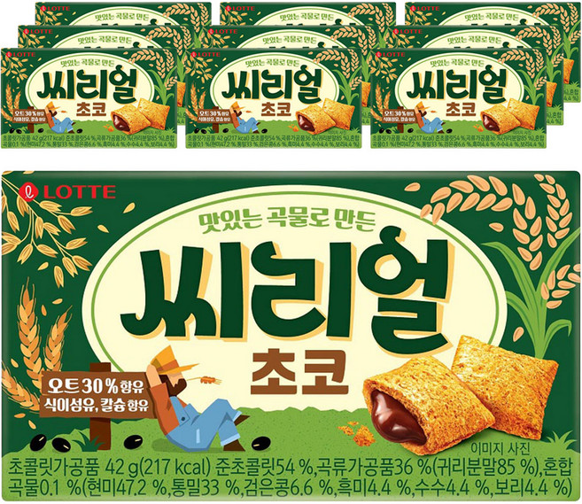 롯데웰푸드 씨리얼 초코, 42g, 10개