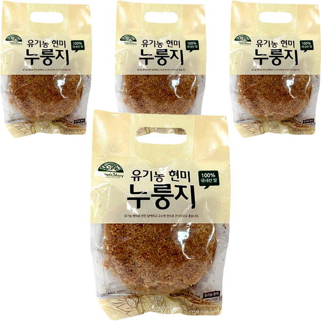 오가닉스토리 유기농 현미누룽지, 500g, 4개