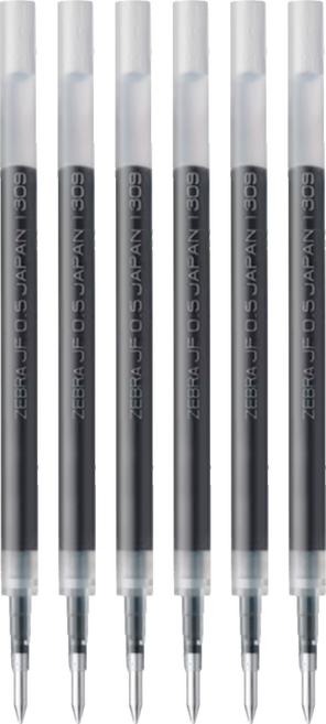 ZEBRA 斑馬牌 SARASA GRAND 典雅風鋼珠筆替芯 JF-0.5 0.5mm, 6支, 茶灰色