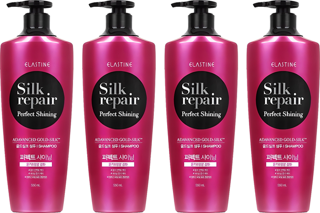 엘라스틴 실크리페어 퍼펙트 샤이닝 골드실크 샴푸, 550ml, 4개